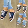 Gioiacombo&trade; Sandali piatti casual in denim con bocca di pesce primavera/estate