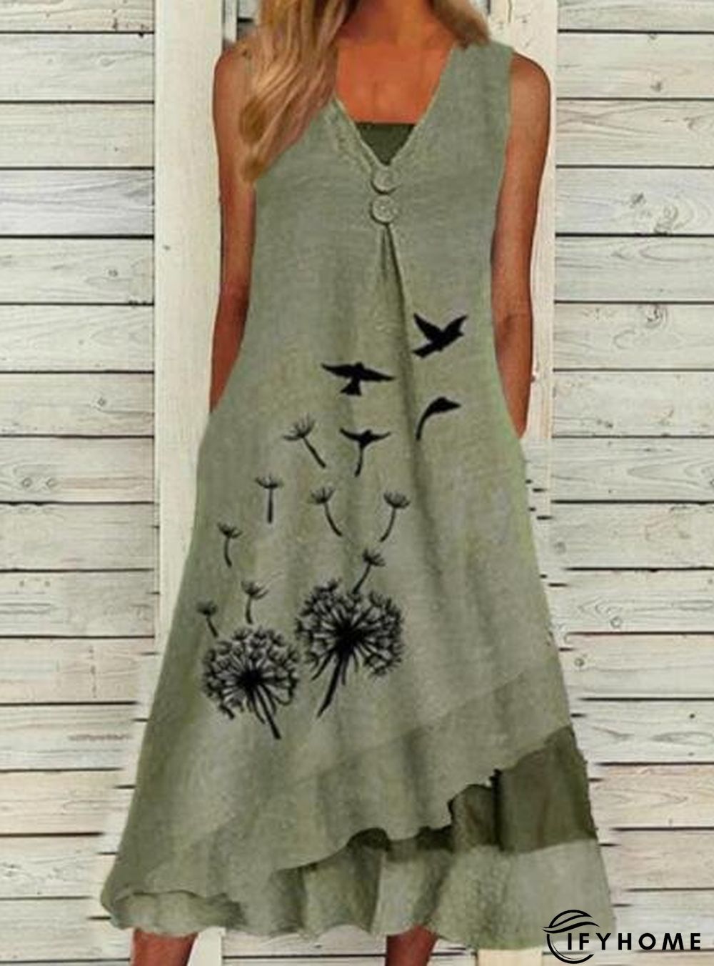 Dandelion Vacation Regular Fit Sleeveless Woven Dresses | IFYHOME