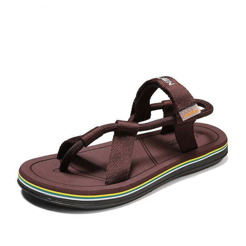 Simple Sandals 2021 Summer Men's Sandals Korean Fashion Men's Slippers Men's Outdoor Open-toed Sandals Beach Shoes Size 38-45