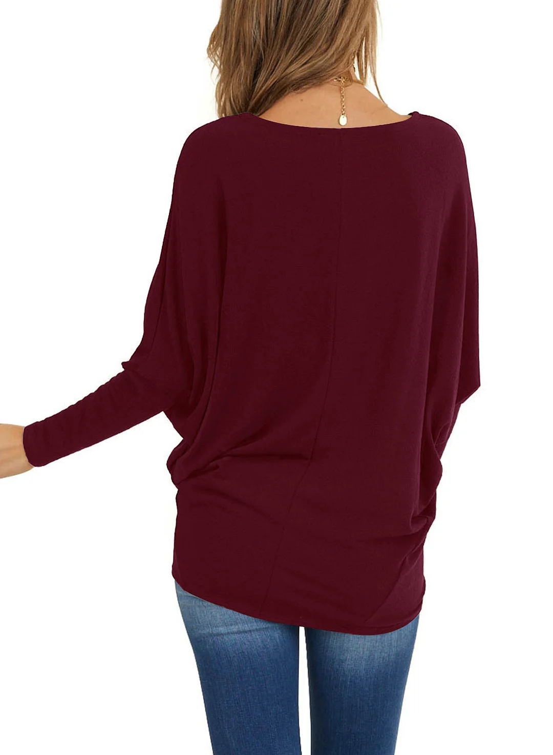 MIHOLL Womens Long Sleeve Batwing Casual Loose Dolman T-Shirt Blouse Tops