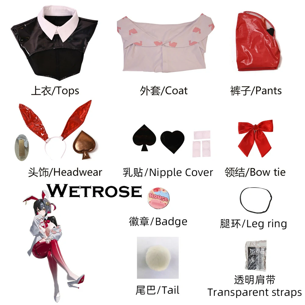 [Wetrose] Pre-Order Rouge Unlucky Rabbit Reverse Bunny Girl Suit Nikke: Goddess of Victory Cosplay Costume