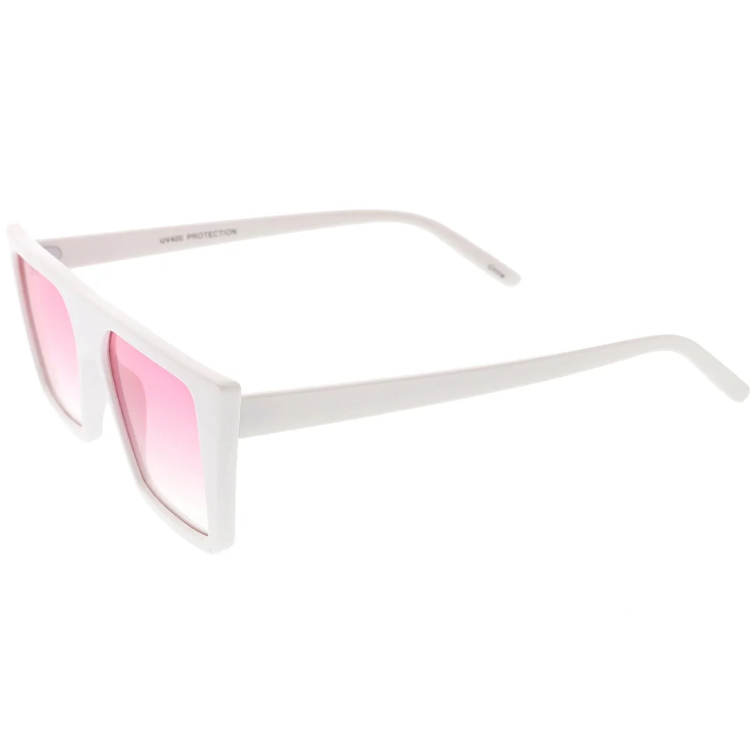 Retro Flat Top Square glasses Color Gradient Flat Lens 52mm