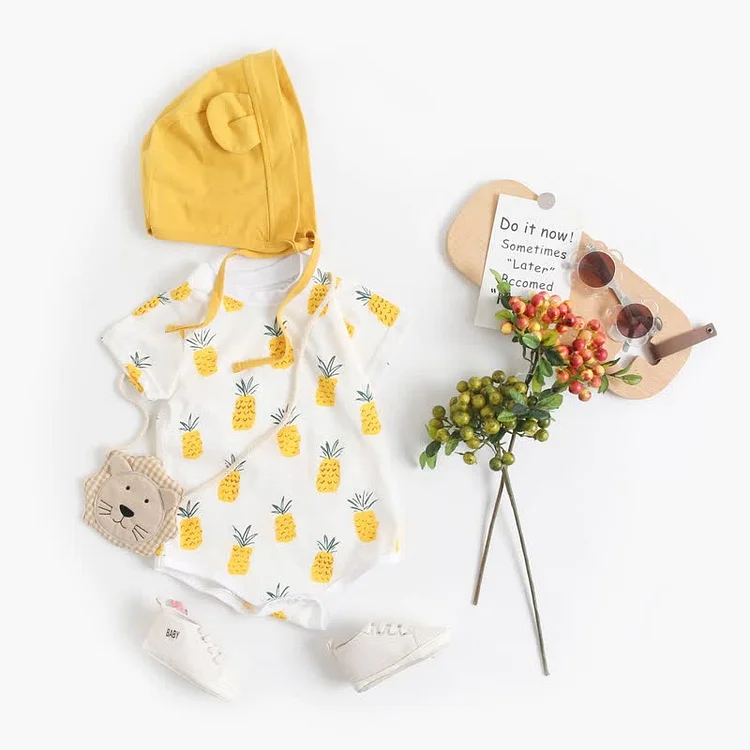 Baby Banana Pineapple Bodysuit with Hat