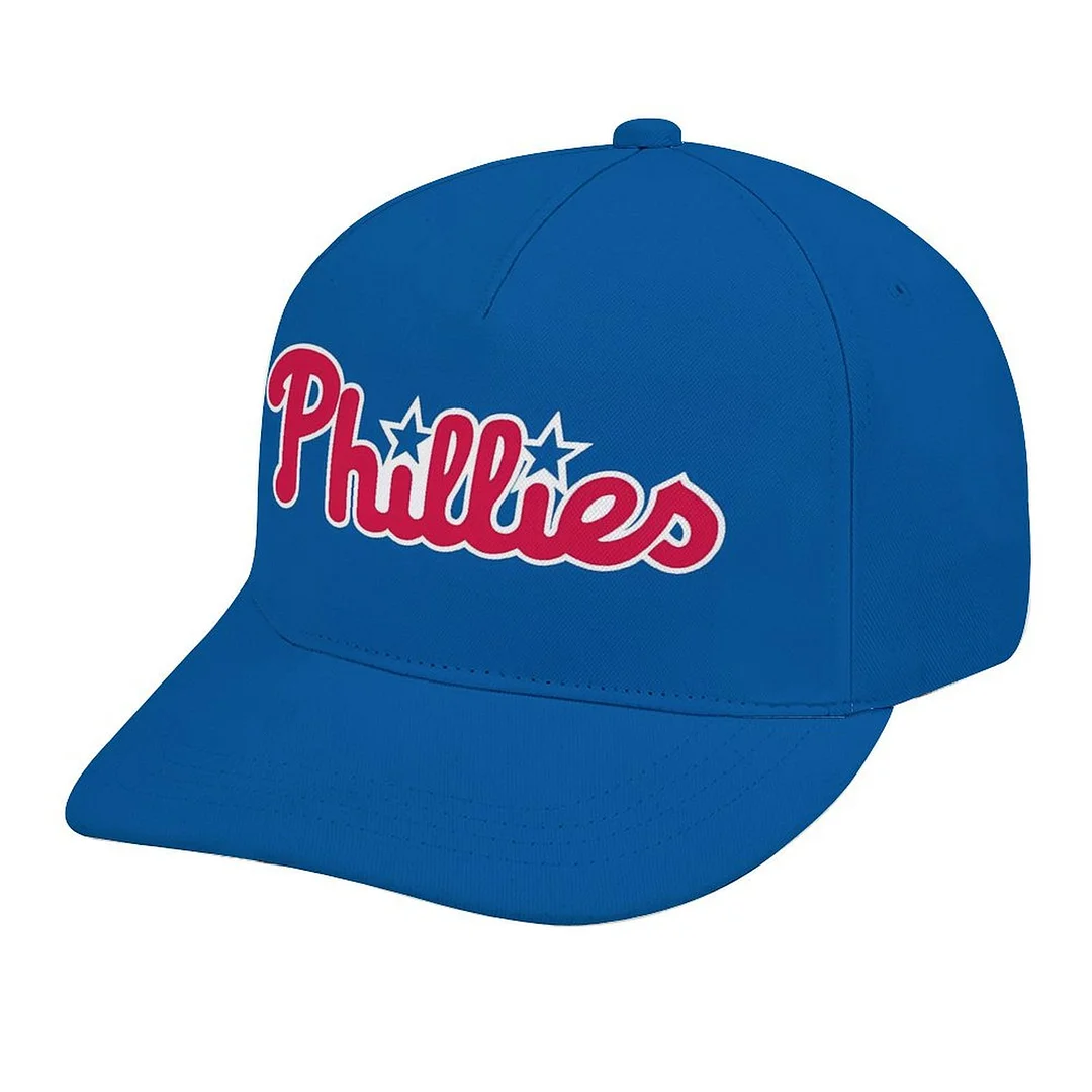 Men's and Women's Athletic Baseball Fitted Cap Philadelphia Phillies, Blue, Red