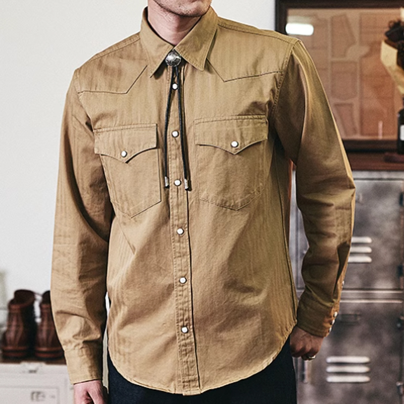 Vintage Cotton Heavy Khaki Work Shirt