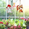 2pcs/set DIY Diamond Drawing Suncatcher Hanging Ornament Kit (Elephant Cat)