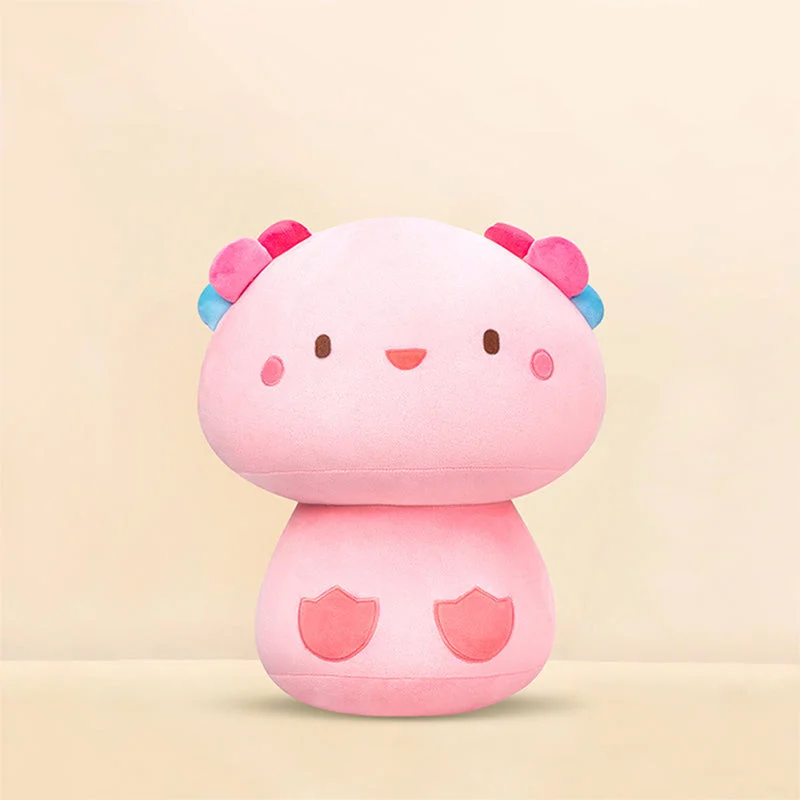 Mewaii Personalized Aesthetic Pink Axolotl Kawaii Mushroom Stuffed Animal Plush Squishy Toy