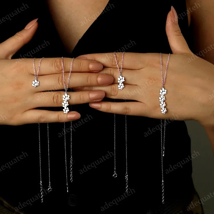 Paw Print Name Necklace. Personalized Tiny Dog Paw Necklace. Minimalist Paw Necklace. Animal Necklace. Pet Necklace. Christmas Gif