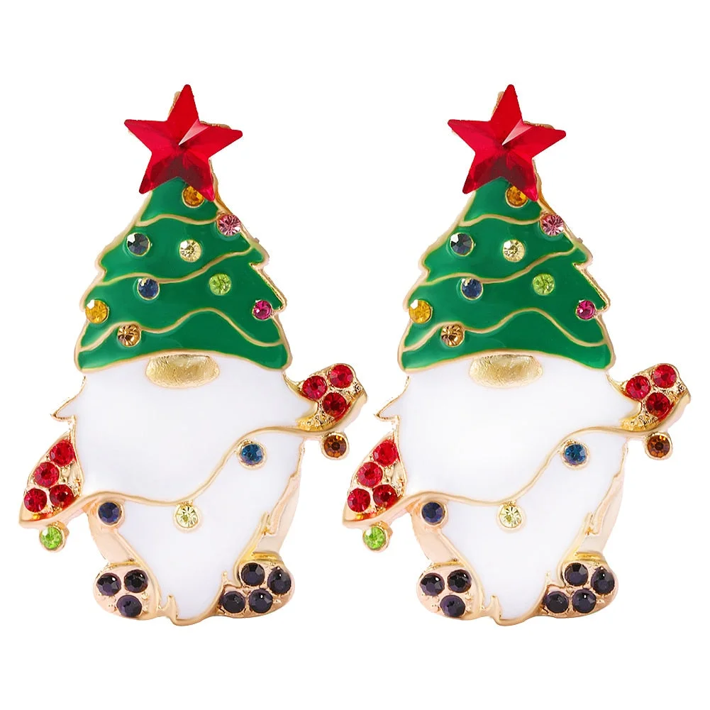 Dvacaman Sparkle Christmas Tree Candy Cane Gingerbread House Christmas Cactus Snowman Santa Drop Earrings For Women Cute Jewelry