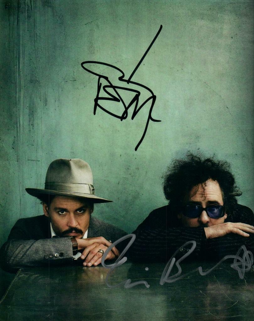 Tim Burton Johnny Depp autographed 8x10 Photo Poster painting Really nice signed Photo Poster painting COA