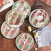 (US Local)6pcs Set Xmas Theme DIY Diamond Painting Coasters Kit with Holder Kit