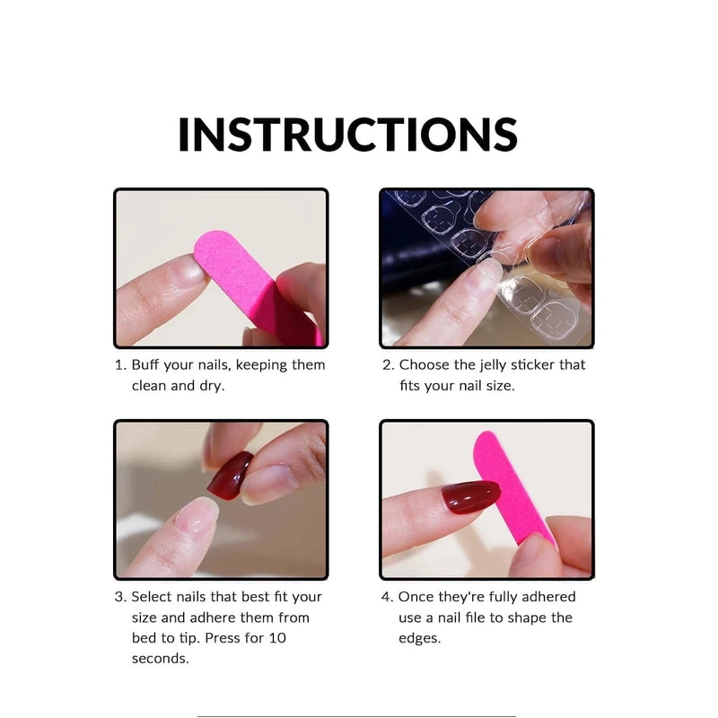 Elegant Solid Color Plastic Press-on Nails 1 Set