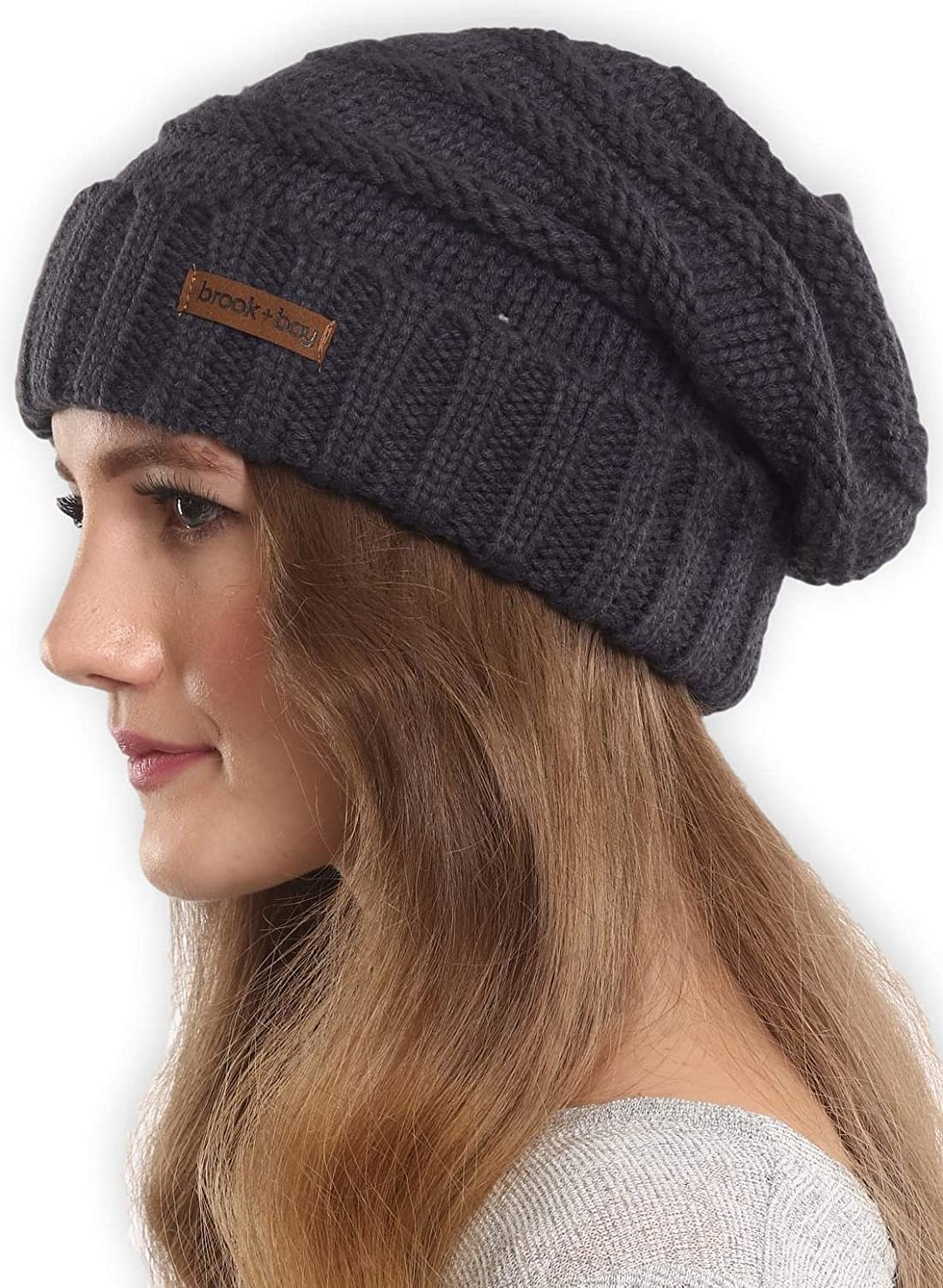 Warm & Cute Oversized Slouch Winter Hats - Thick, Chunky & Soft Stretch Knitted Caps for Cold Weather