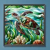 Diamond Painting-DIY Full Round Drill Stained Glass Turtle