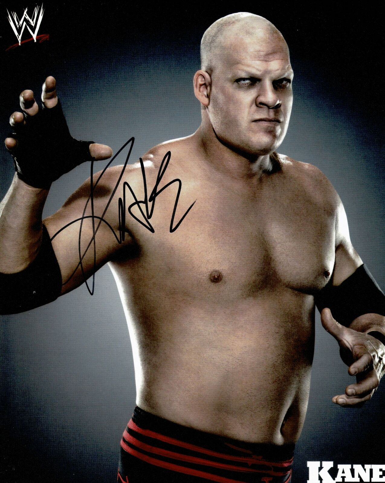 Kane SIGNED 10X8 Photo Poster painting (WWE) AUTOGRAPH AFTAL COA (7045)