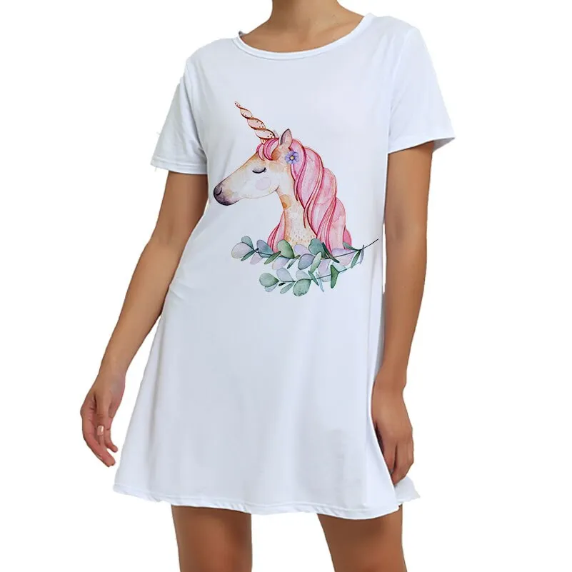 White Unicorn Pajamas Animal Pajamas Winter Nightie Stitch Unicornio Sexy Sleepwear For Women Adults S M L XL XXL