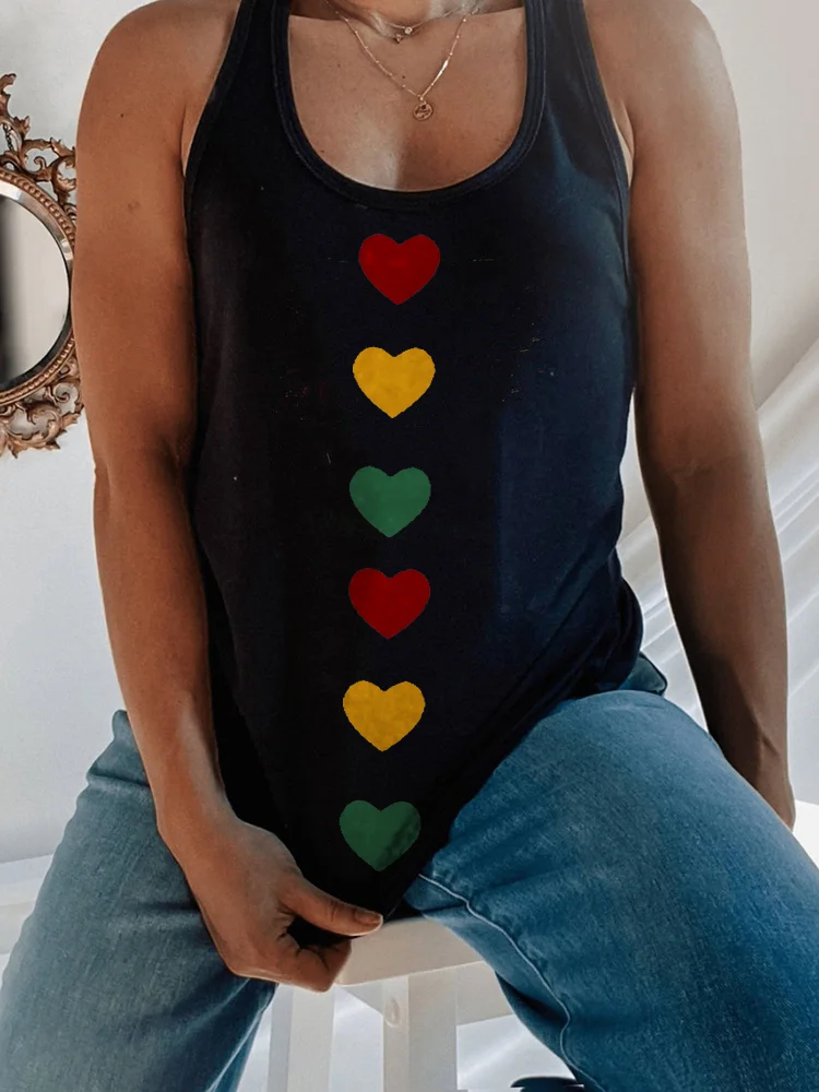 Black Pride Juneteenth Inspired Hearts Tank Top