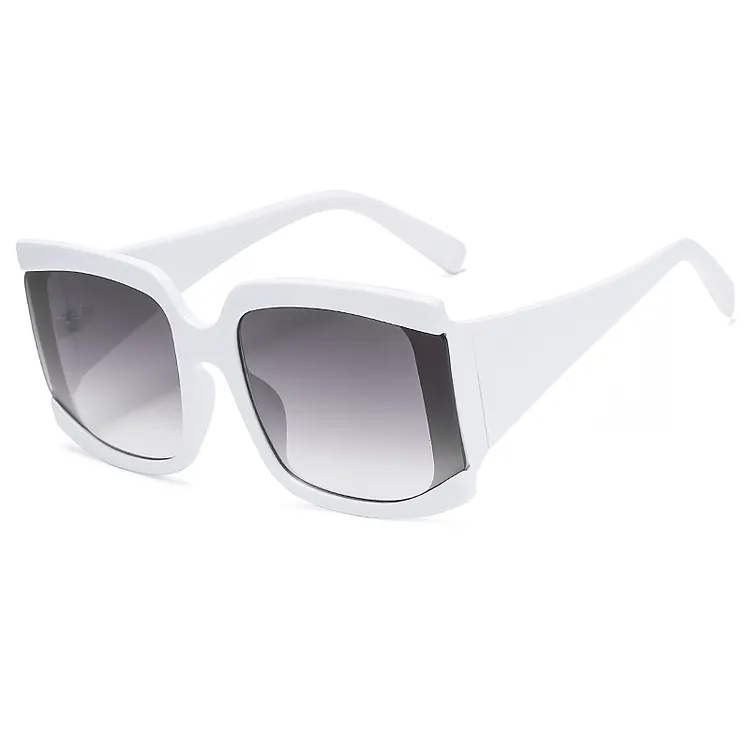 Oversized Square Flat Top Sunglasses For Women – Luxury Black, Gradient Lens, UV400