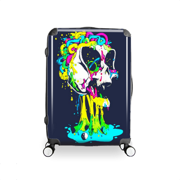 Skull Invaded By Alien Creatures, Halloween Hardside Luggage