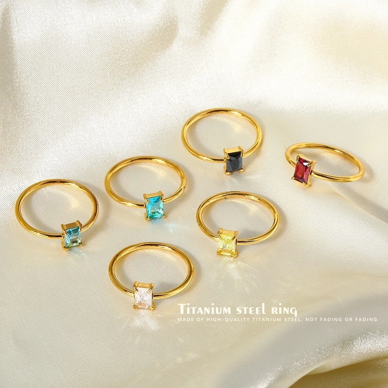 Minimalist Geometric Titanium Steel Rings