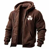 Men's Vintage Shamrock St. Patrick's Day Fleece Pocket Full Zip Long Sleeve Hoodie Jacket by Inlyline
