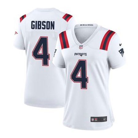 Women's New England Patriots #4 Antonio Gibson  White Game Jersey