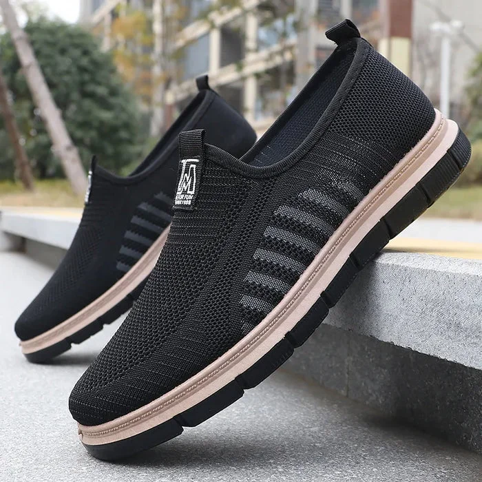 Men's Lightweight Mesh Slip-On Sneakers with Flexible Sole Design