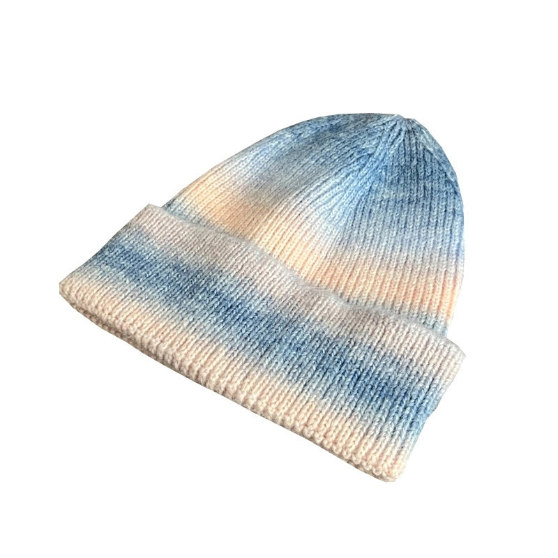 Women’s Vintage Style Stripe Eaveless Wool Cap