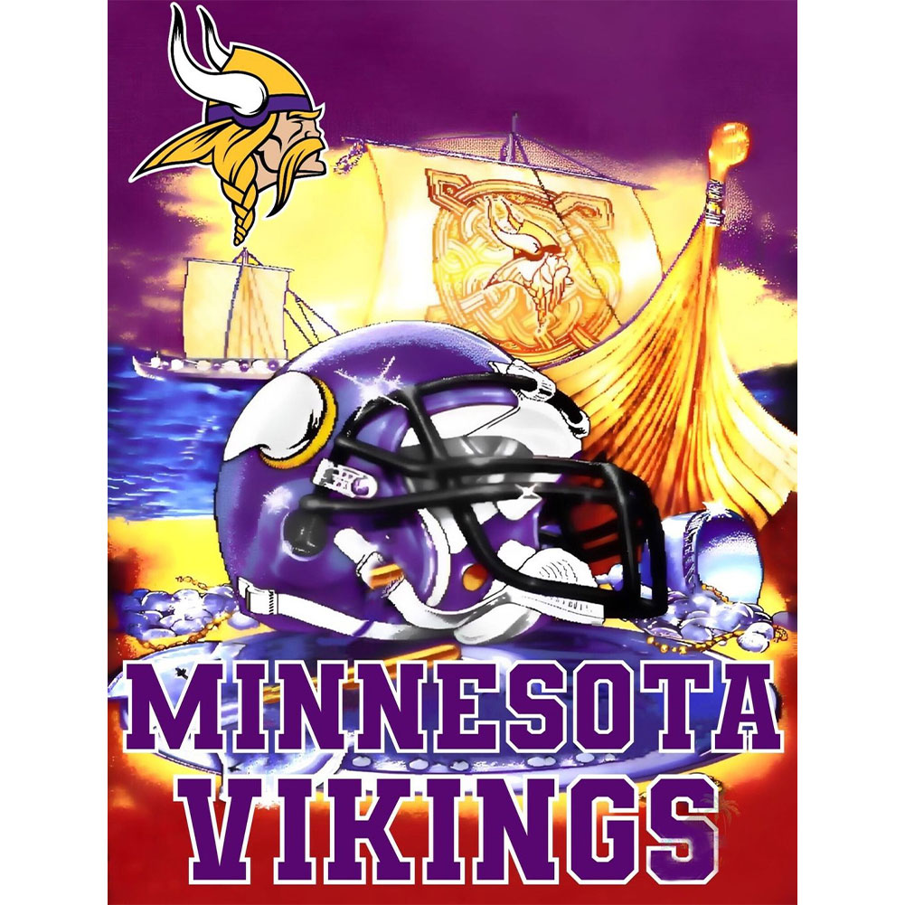 

NFL Football Minnesota Vikings - Round Drill Diamond Painting - 30*40CM, 501 Original