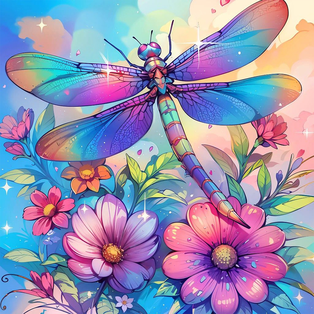 Dragonfly 40*40cm(canvas) full round drill diamond painting