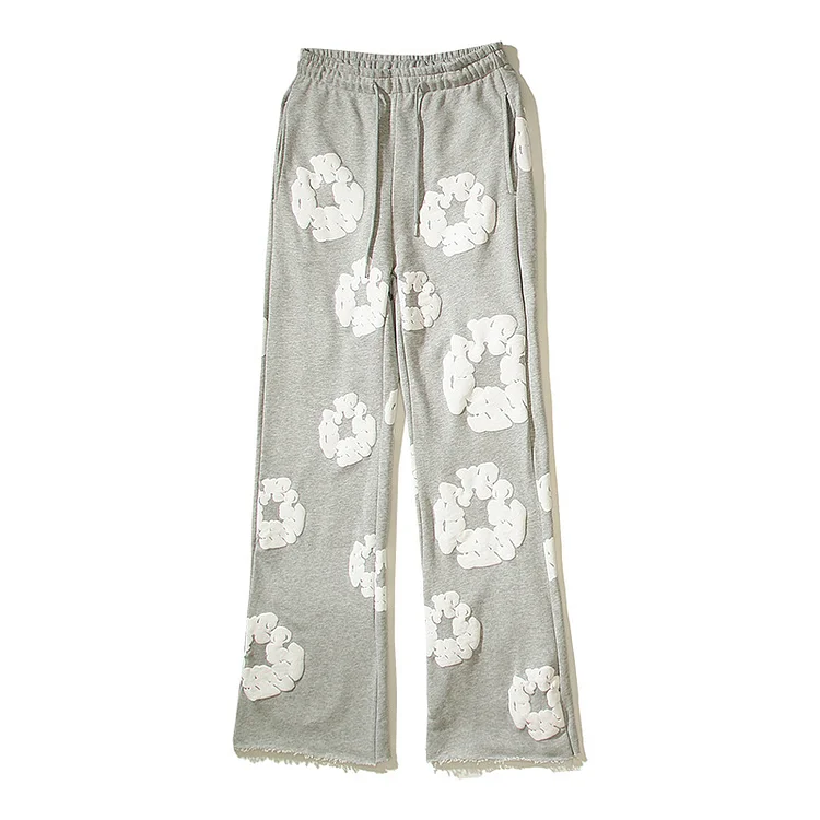 High Street Foam Kapok Print Hip Hop Denim Tears Sweatpants at Hiphopee