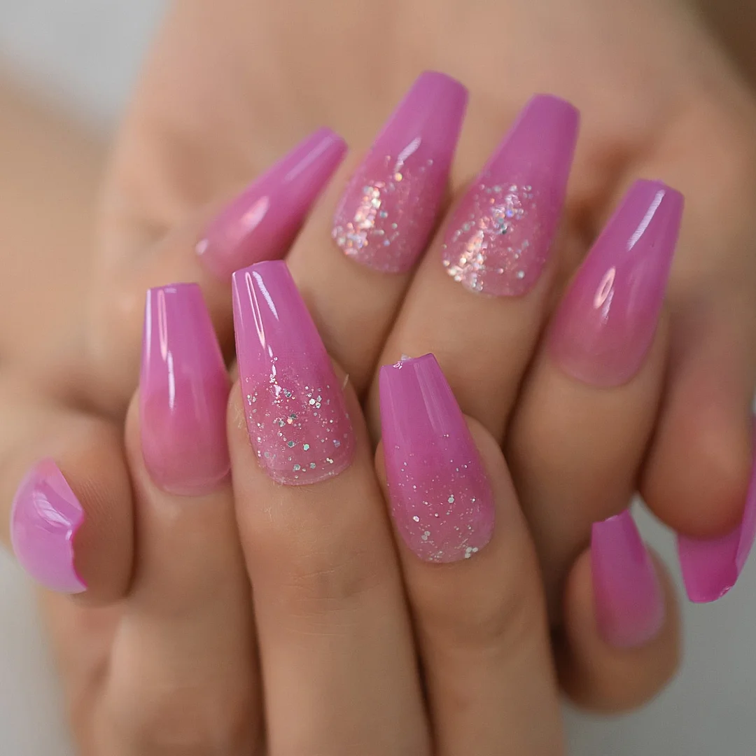 Long Medium Length Ballerina Press On Nails Cloud False Nails Stick On Milky White Fingernails Coffin Faux Ongles-Nail Inspo