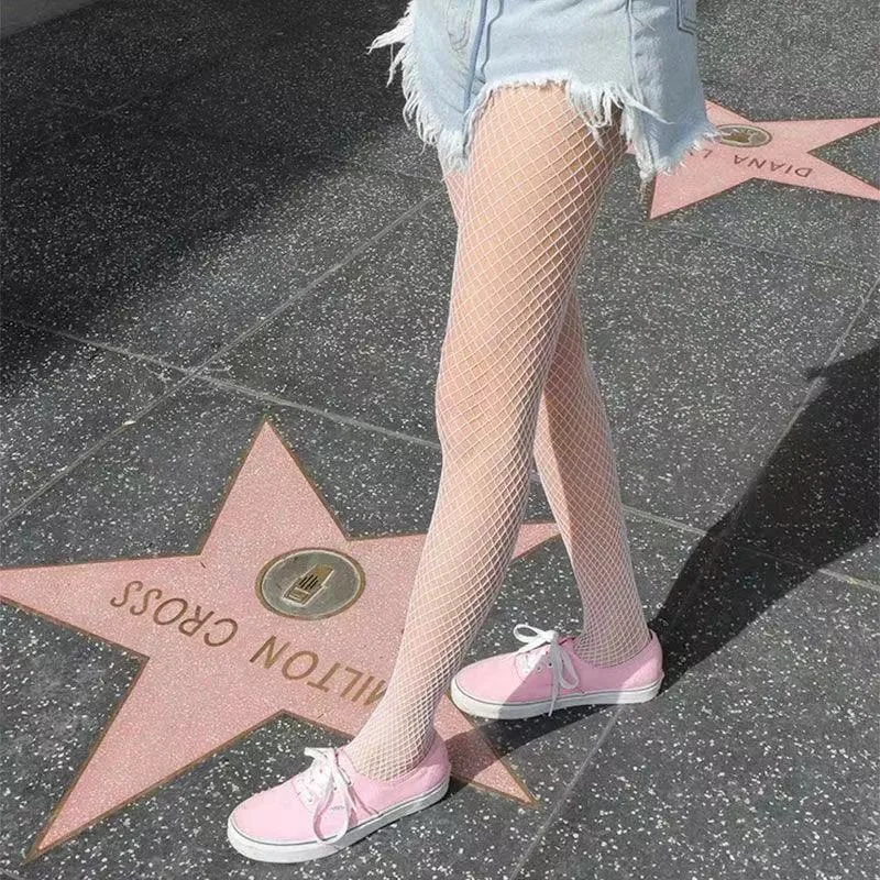 Uveng Uveng Lace Lace Bottom Socks 2023 New Fishing Net Stockings Outside Wearing Leggings Stockings Women Hollow Socks