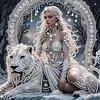 Snow Queen and Tiger Partial Drill Diamond Painting Kit 30x30cm Special Shaped Diamonds DIY Craft for Adults Beginners Home Decor