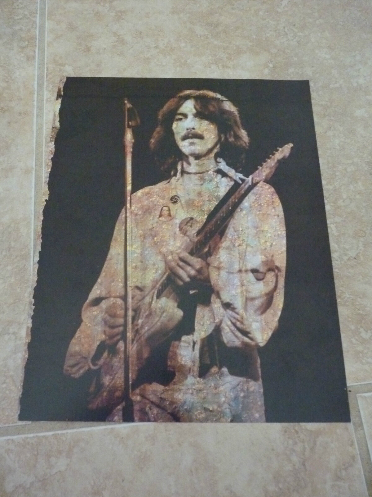 George Harrison Beatles Guitarist 12x9 Coffee Table Book Photo Poster painting Page