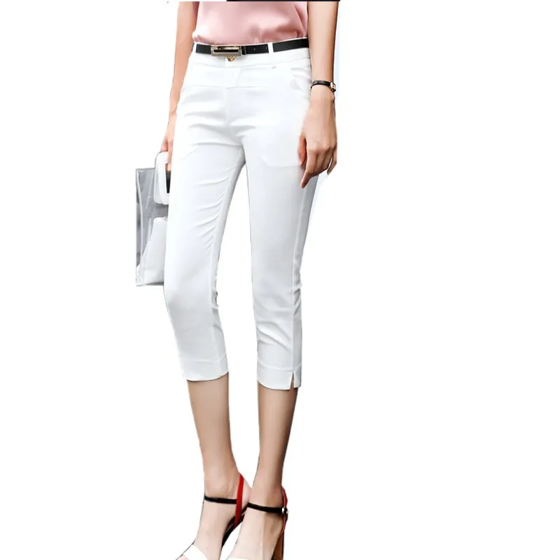 Pants Women Summer Skinny Breeches Cropped Trousers High Waist Office Lady Slim Capris Pantalon Femme Woman Bodycon Pencil Pant