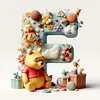 （Multi-Style)Winnie the Pooh's 26 Alphabet-Full Round Diamond Painting 30*30CM