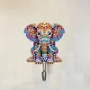 6pcs/set DIY Special-shaped Diamond Painting Wall-mounted Key Hook Kit (Elephant)