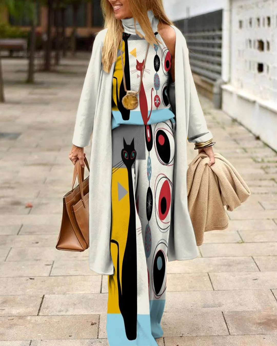 Herringbone Sweater Three-Piece Suit 8eb2