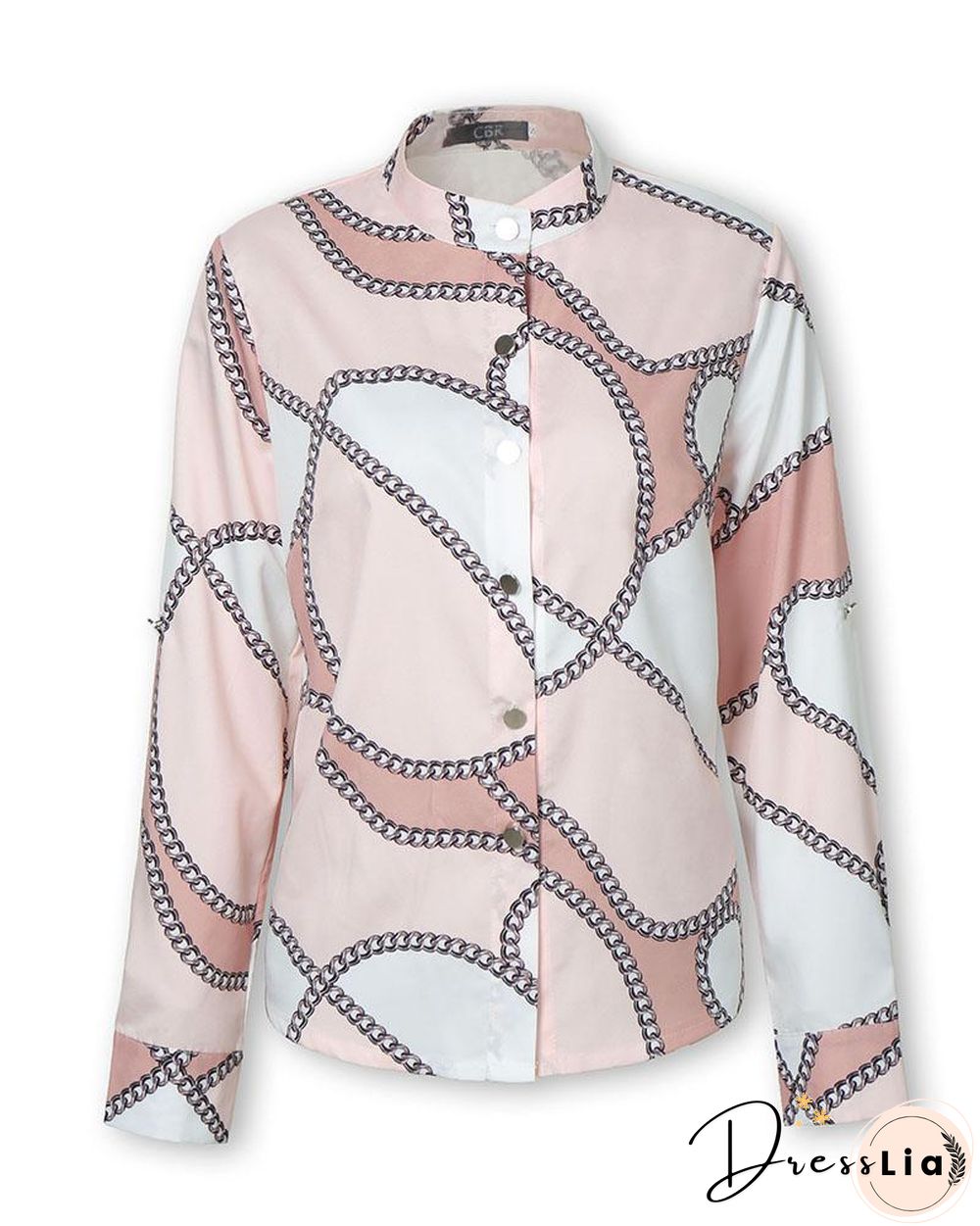 Chain Print Button Through Casual Shirt P10685