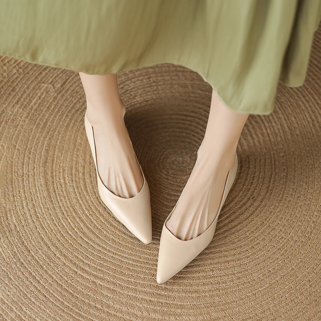 Breakj Breakj Look ~ Sharp-Headed Shallow Single-Shoe Women 2025 New Simple Match-Up Height Shoes