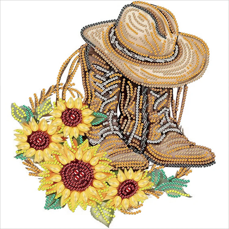 Boots And Cowboy Hat 30*30CM(Canvas) Special Shape Drill Diamond Painting gbfke