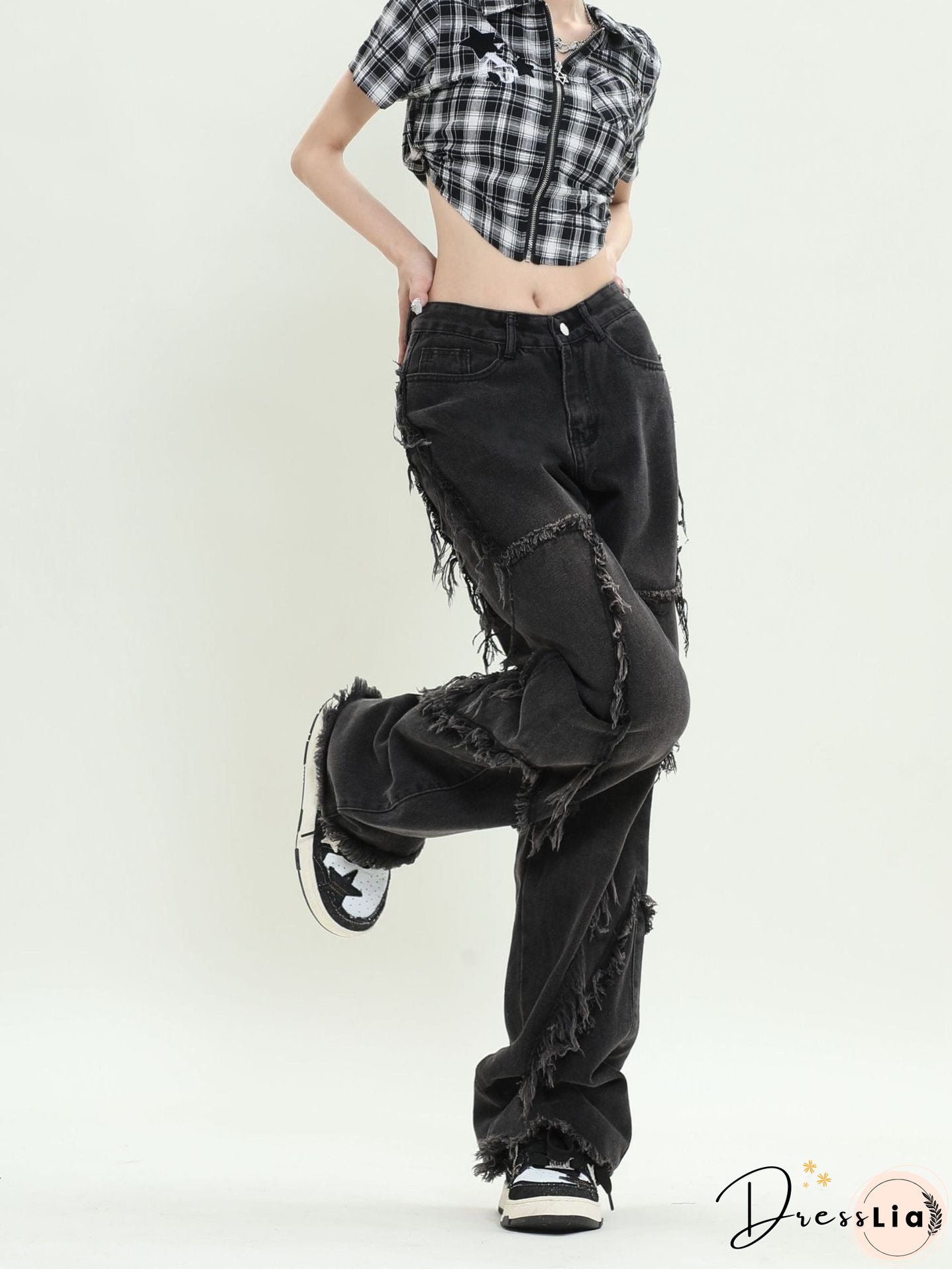 Tie-Dye Print Loose Slim Casual Trousers
