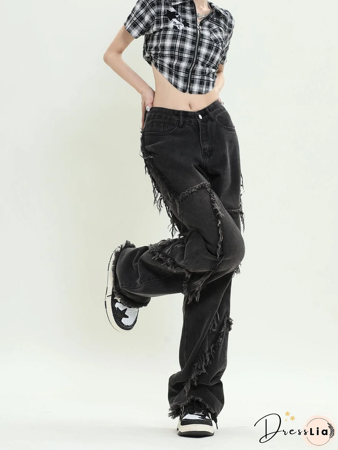 Tie-Dye Print Loose Slim Casual Trousers