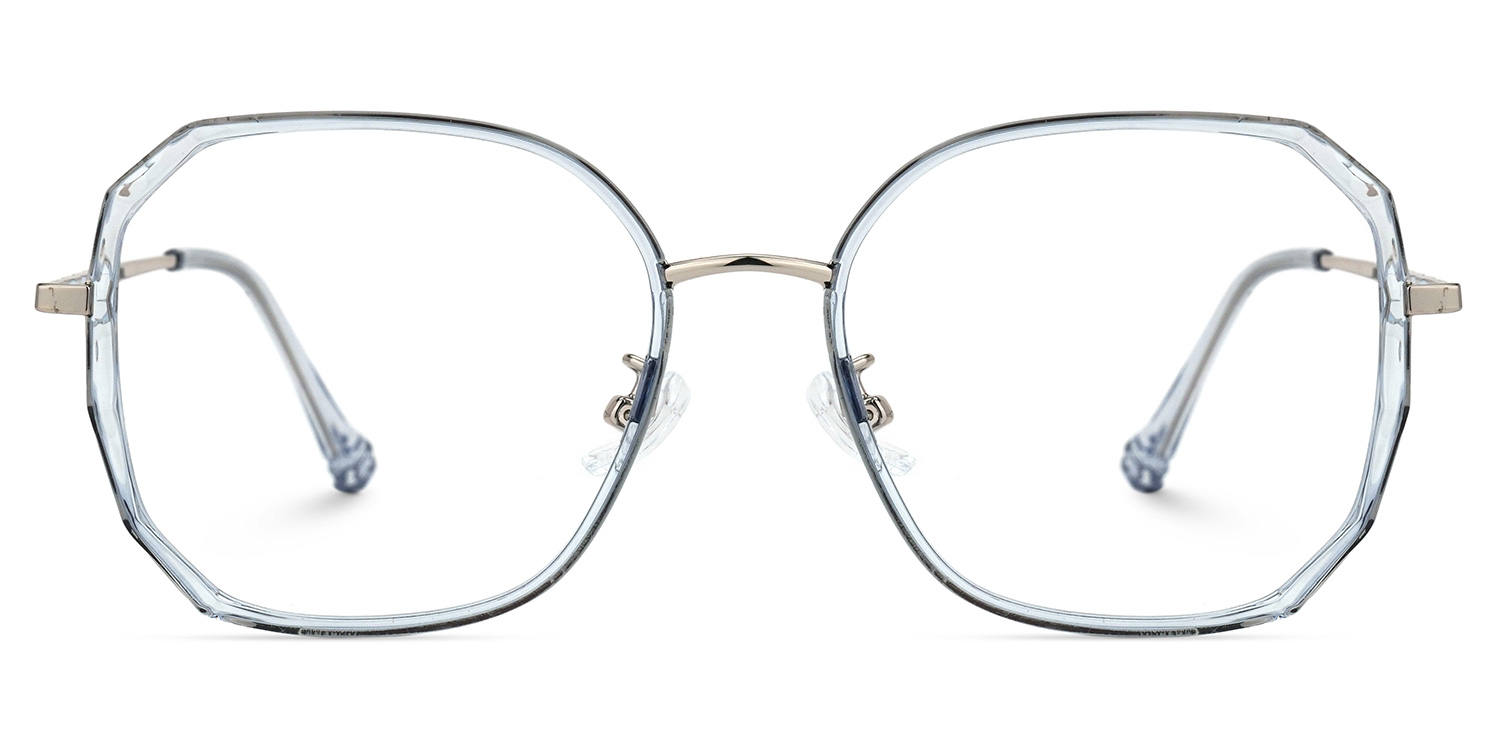 Karan Hellblau Geometrisch Brille Hellblau