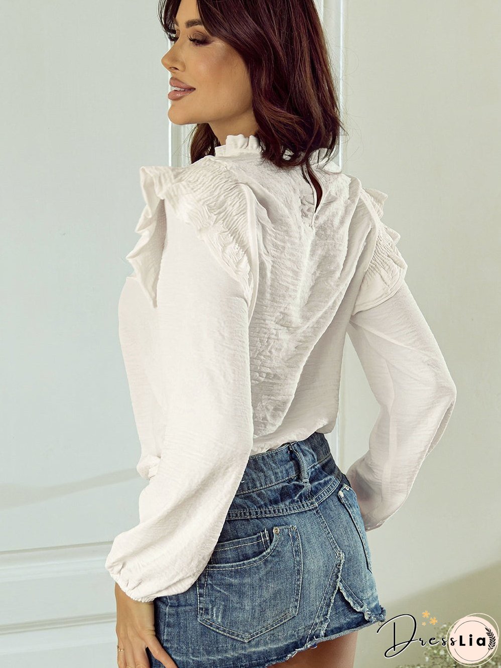 Lovely White Blouse with Ruffles