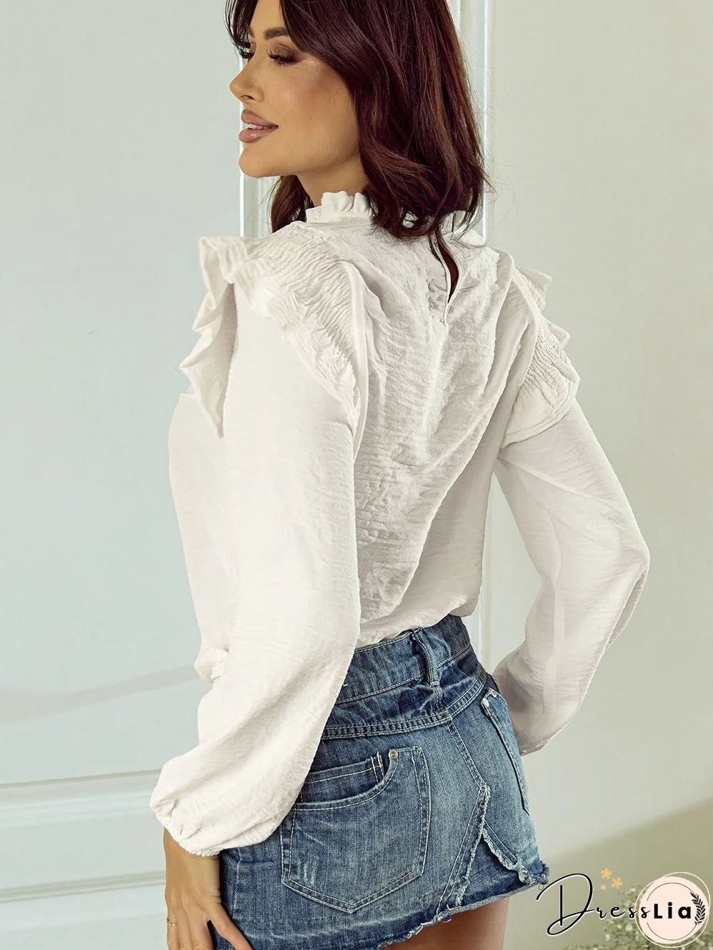 Lovely White Blouse with Ruffles