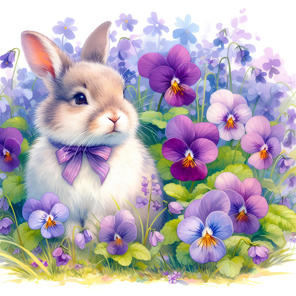 Rabbit 40*40cm(canvas) full round drill diamond painting