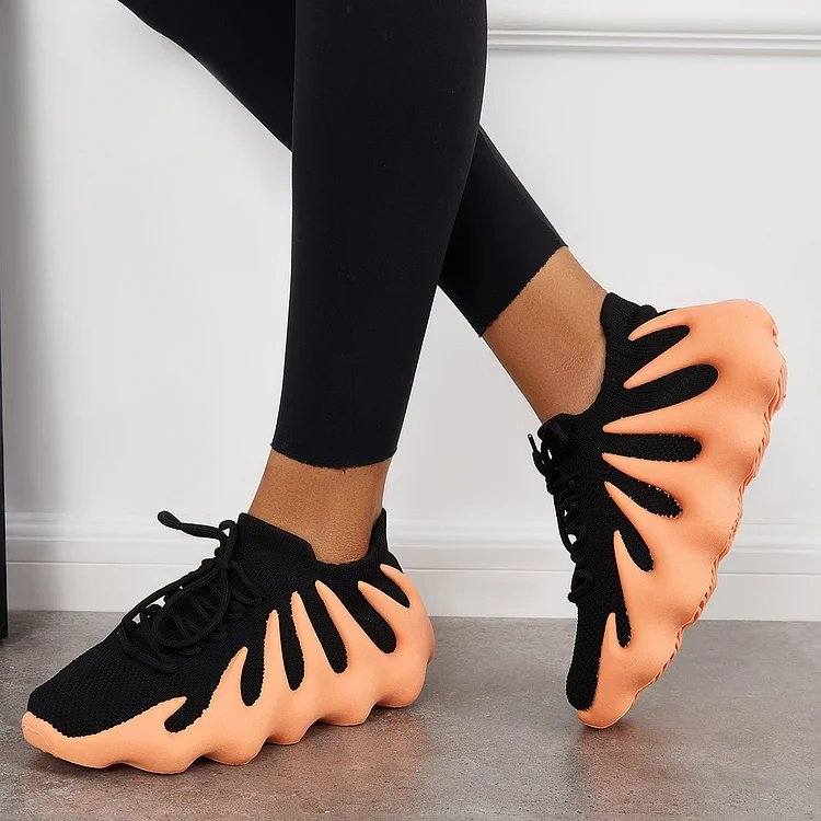 Lightweight Knit Sneakers Slip on Mesh Running Shoes