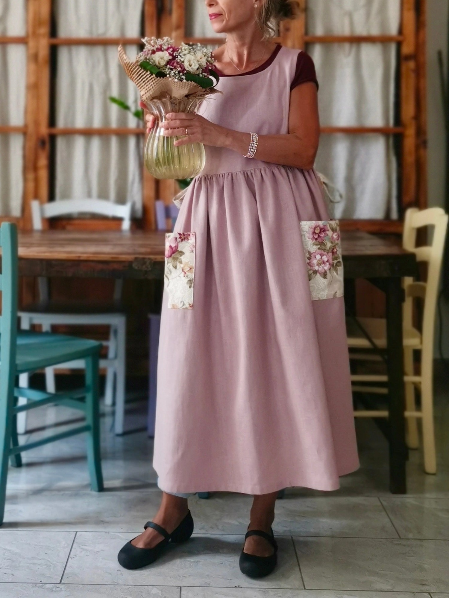 Antique Pink Apron